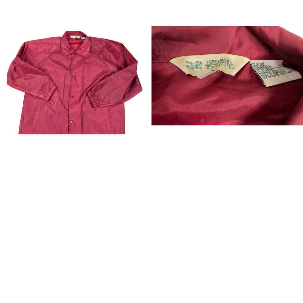 Haband VTG 90s Dark Red Nylon Coach Jacket Blank … - image 4