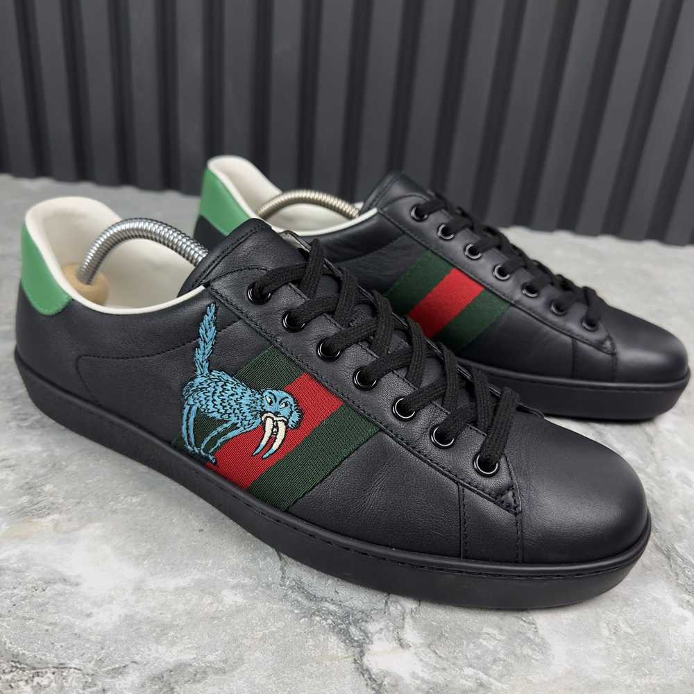 Gucci Gucci Ace Sneakers Web Freya Hartas Leather - image 3