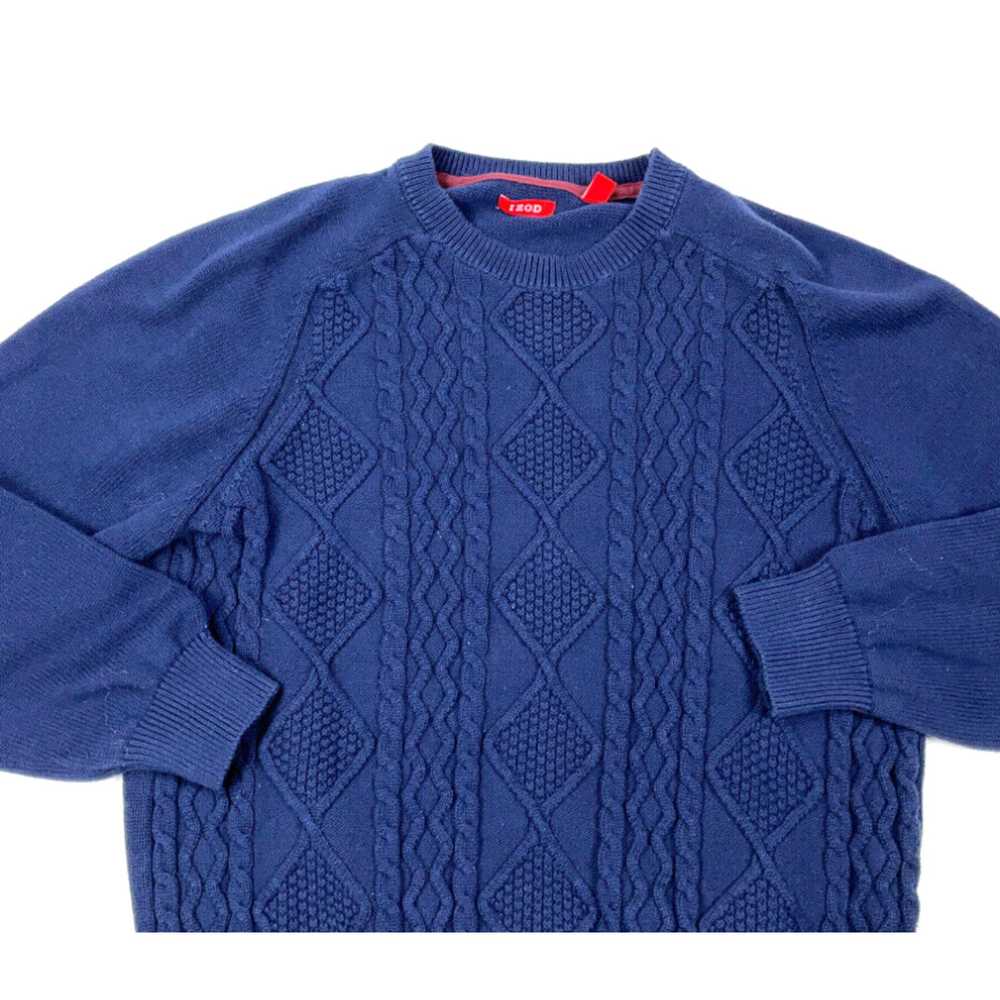 Izod Preppy Dark Blue Cable Knit Heavyweight Swea… - image 3