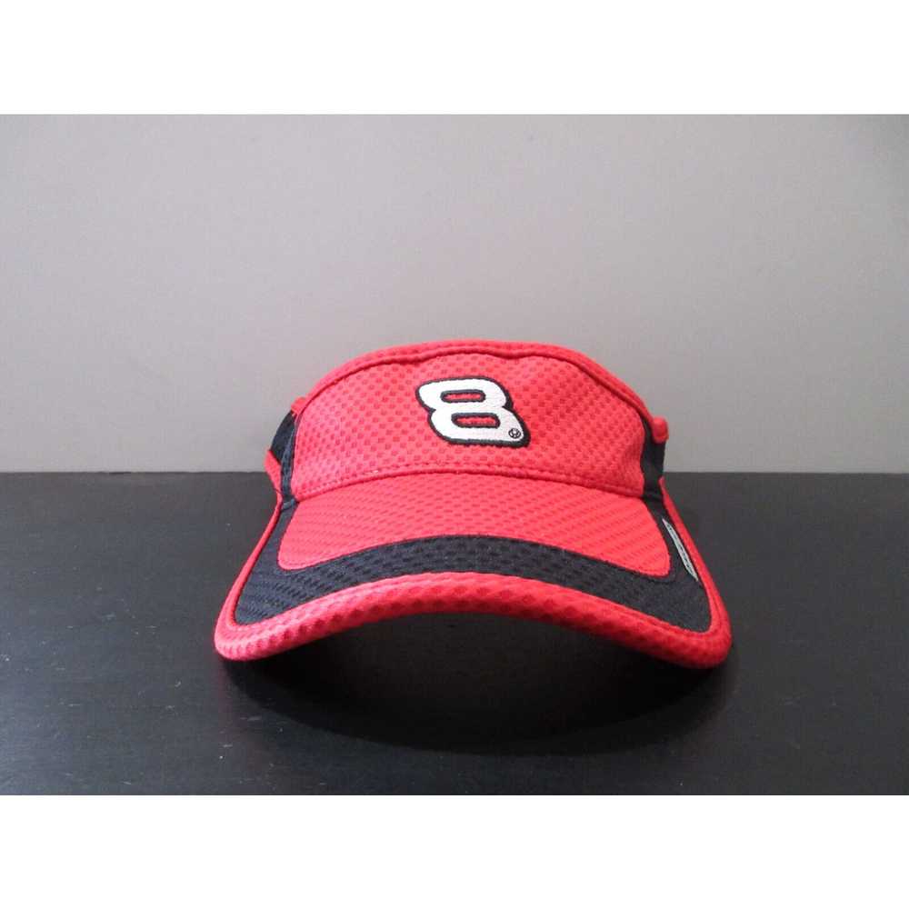 Vintage Nascar Hat Cap Visor Strap Back Red Black… - image 1