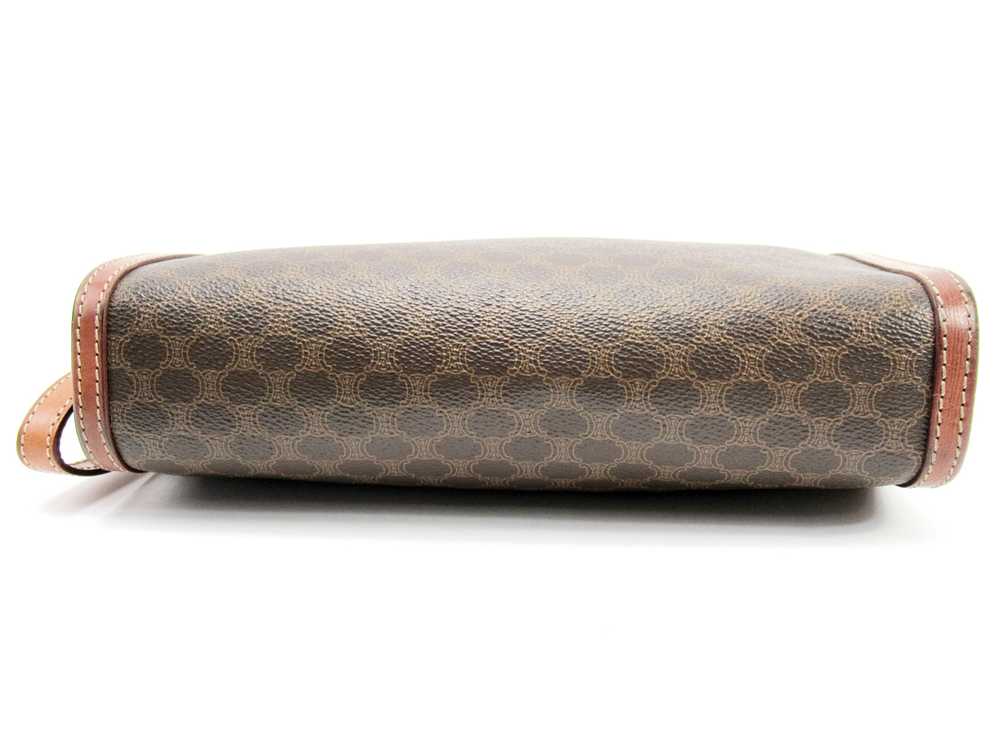 Celine Clutch Bag Second Macadam Brown Pvc Leathe… - image 3