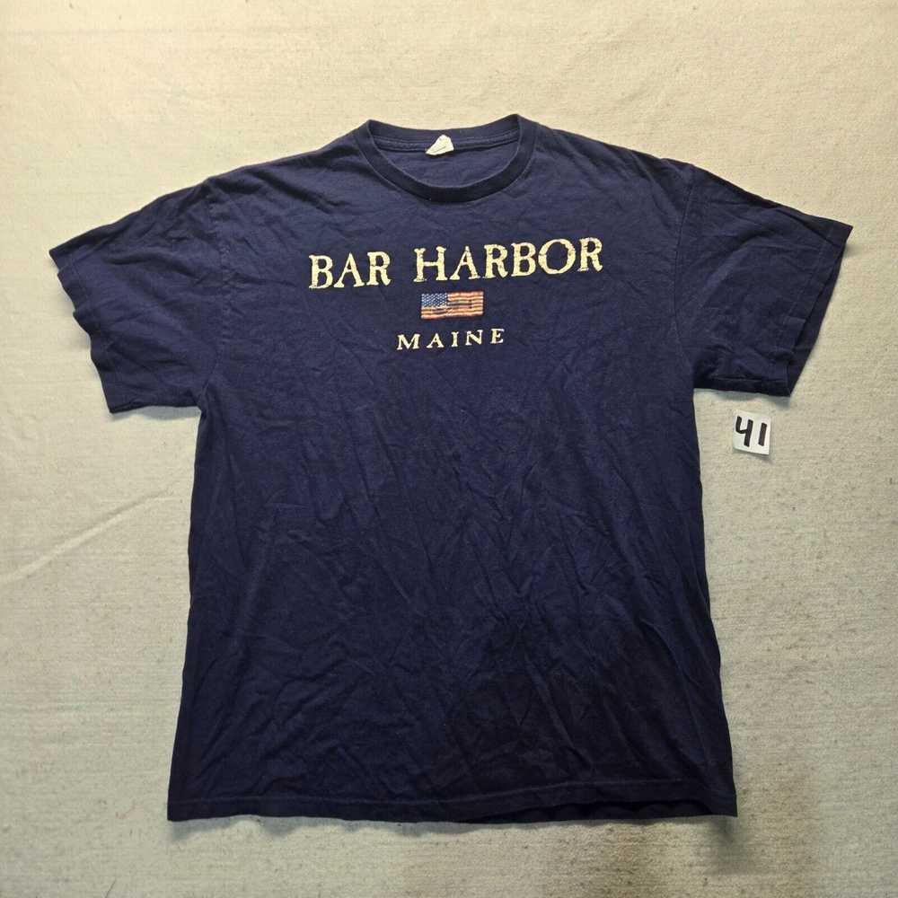 Vintage Bar Harbor Maine Blue Tee T-Shirt Short S… - image 2