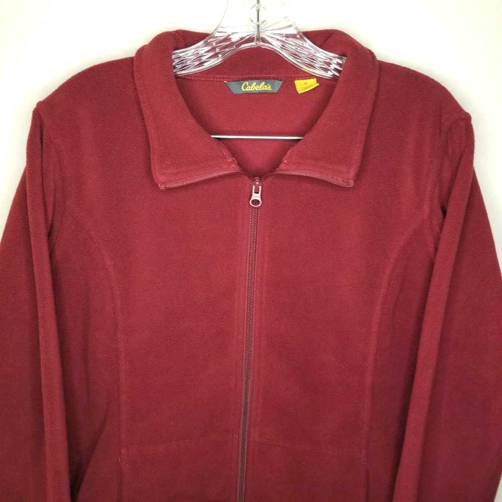 Vintage Cabelas Womens Red Full Zip Sweater Size M - image 2