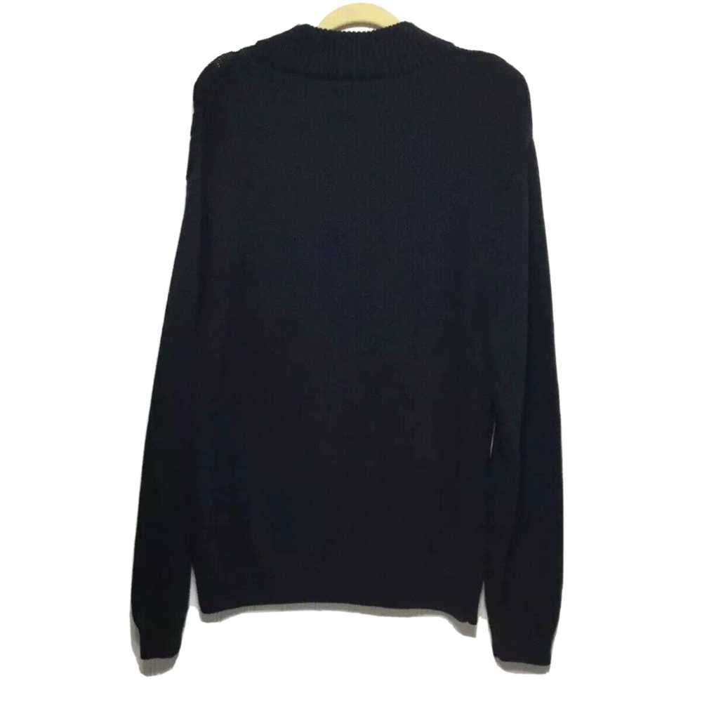 Chaps CHAPS Men’s Large Navy Blue Cable Knit 1/4 … - image 3