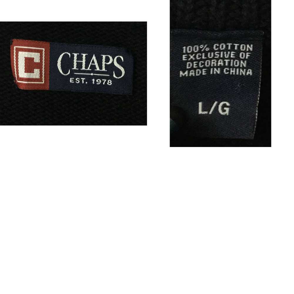 Chaps CHAPS Men’s Large Navy Blue Cable Knit 1/4 … - image 4