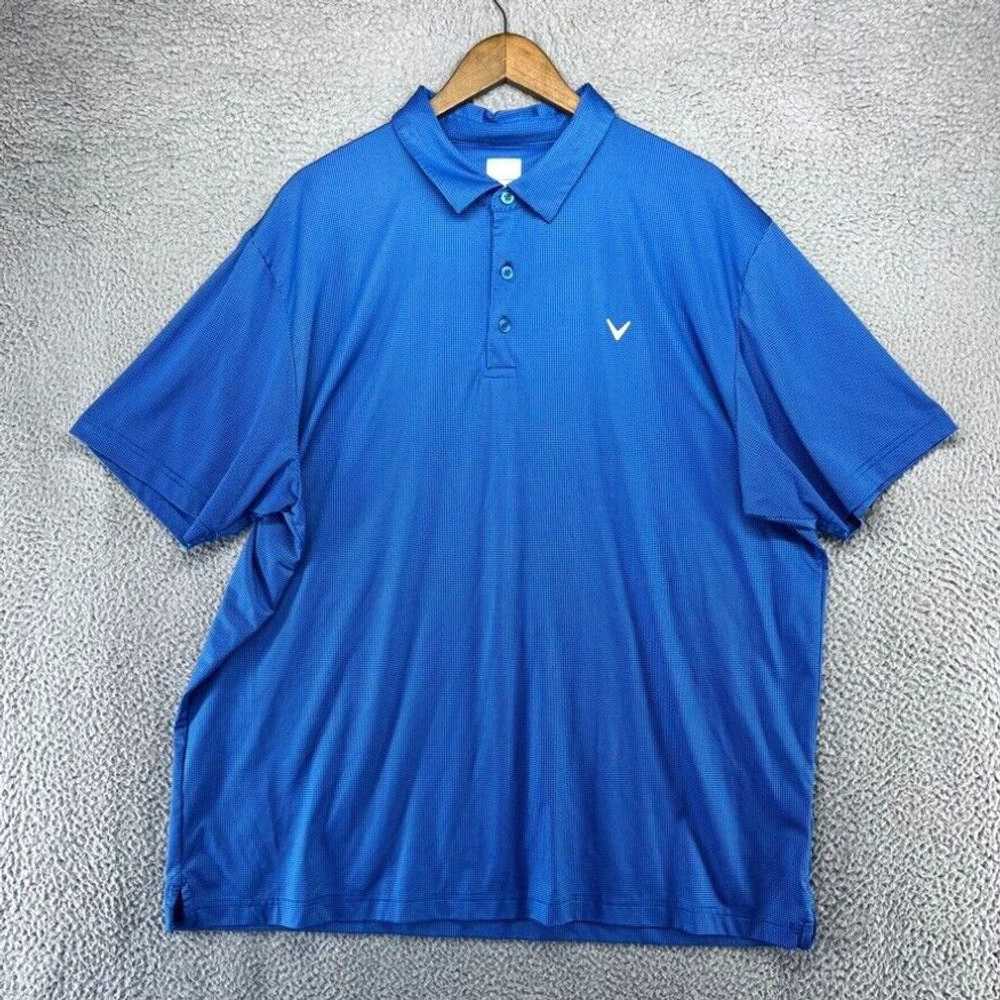 Callaway Callaway Polo Shirt Men's 2XL Blue Geome… - image 1