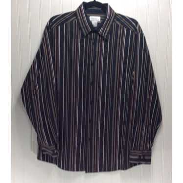 Vintage CONCEPTS By Claiborne Mens Black Striped … - image 1