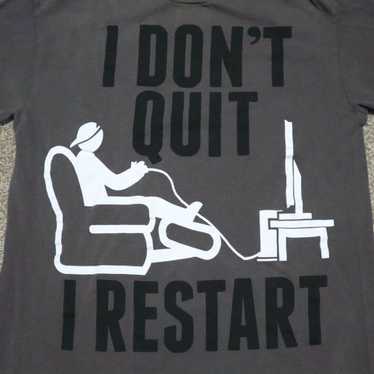 Delta "I DON'T QUIT I RESTART" Gray T-Shirt SS Ga… - image 1