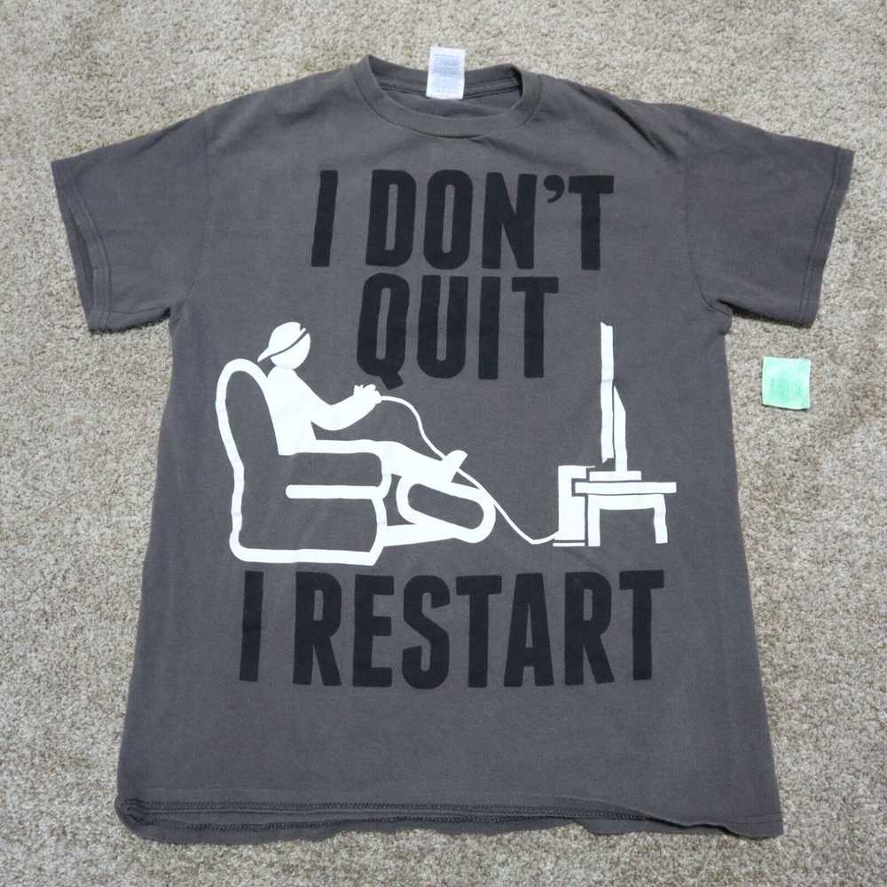 Delta "I DON'T QUIT I RESTART" Gray T-Shirt SS Ga… - image 2