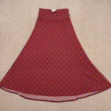 Vintage LuLaRoe Maxi Skirt Medium Red Blue Geometr