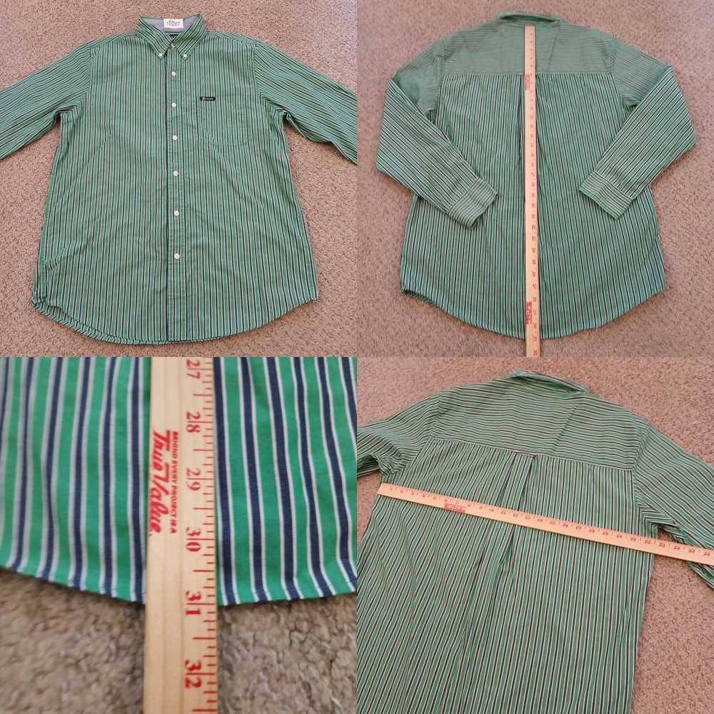 Chaps Chaps Shirt Mens Medeium Green Blue Striped… - image 4