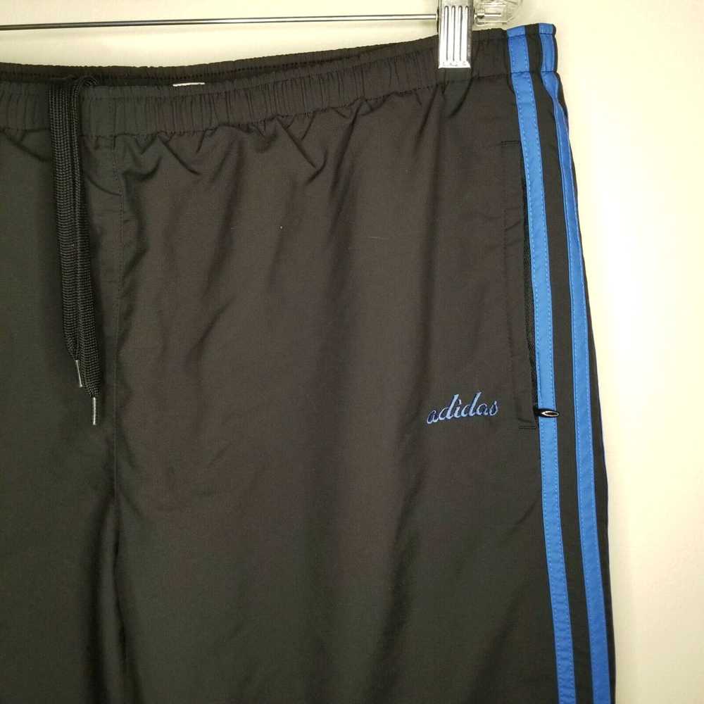 Adidas Adidas Mens Black Blue Track Pants Size XL - image 2