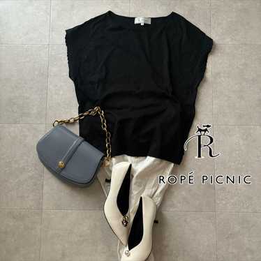 LOPE PICNIC Sleeve Embroidered Cut Top Black - image 1