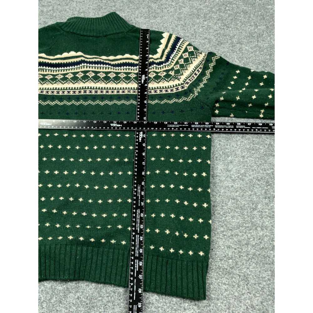 J.Crew J.Crew Mercantile Green Geometric 1/4 Zip … - image 3