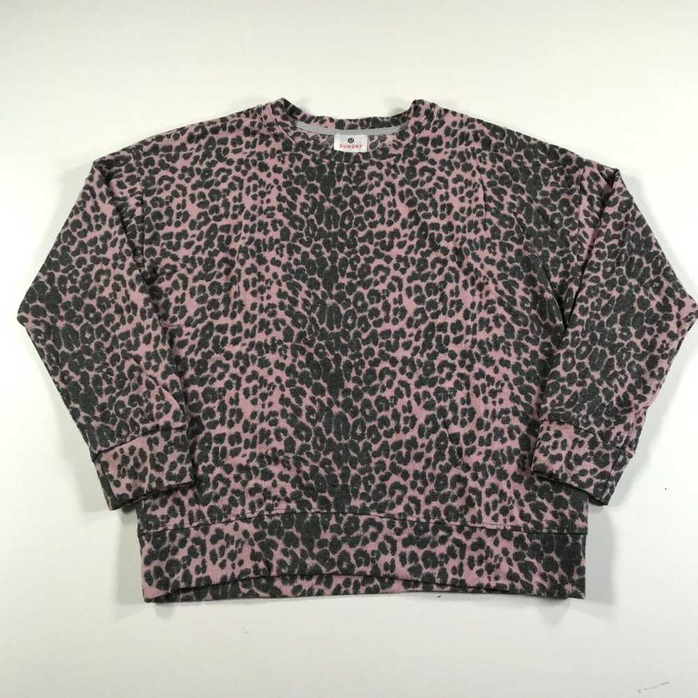 Sundry Sundry Sweater Womens 1 Purple Gray Leopar… - image 1