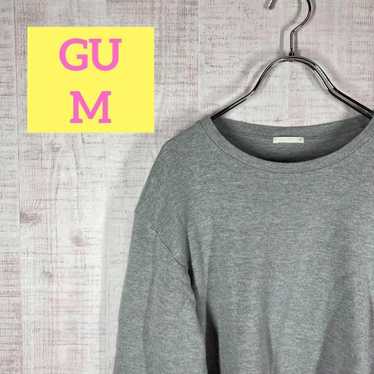 GU GU 【M】 Long T-shirt / Simple / Top / Plain / Ca