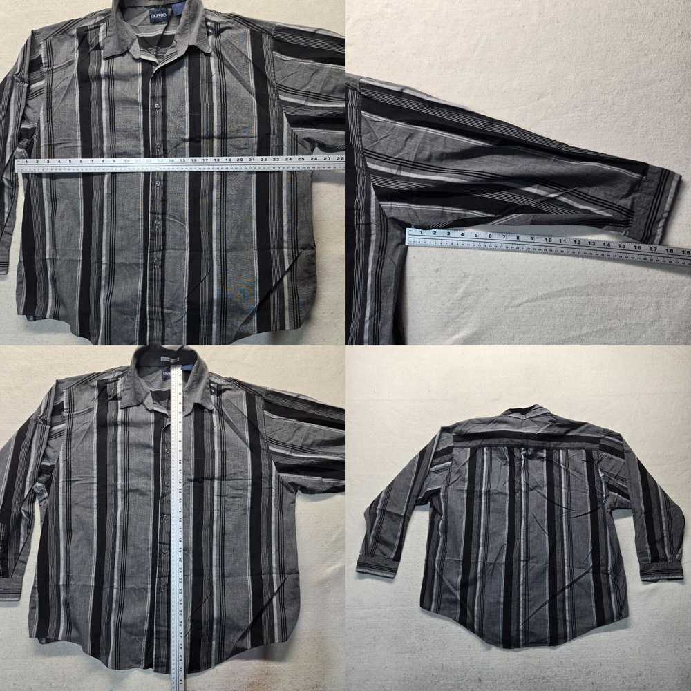 Vintage Puritan Button Up Shirt Black Gray Stripe… - image 4