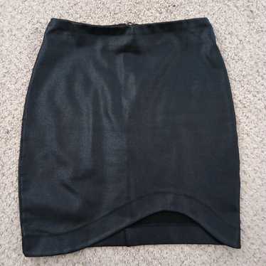 Vintage Witchery Skirt Size 4 Short Black Faux Lea