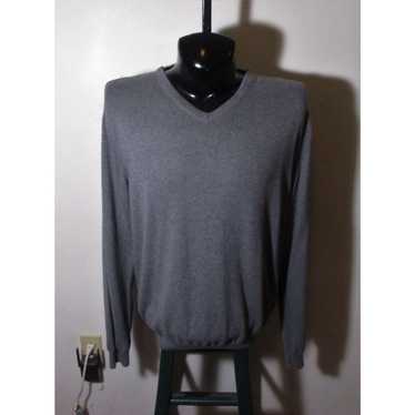 Vintage Men's FOXCROFT Gray Cashmere Blend V-Neck… - image 1