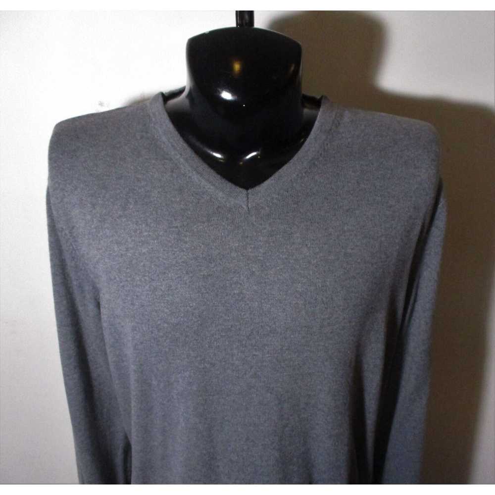 Vintage Men's FOXCROFT Gray Cashmere Blend V-Neck… - image 2