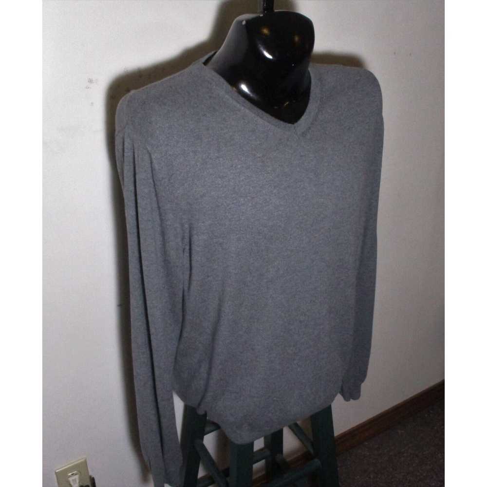 Vintage Men's FOXCROFT Gray Cashmere Blend V-Neck… - image 3