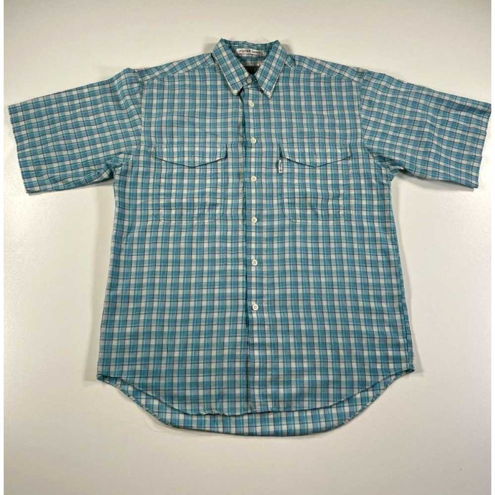 Levi's Vintage Levi's Shirt Mens M Blue White Pla… - image 1