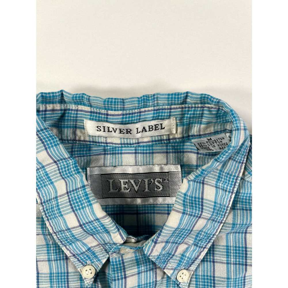 Levi's Vintage Levi's Shirt Mens M Blue White Pla… - image 2