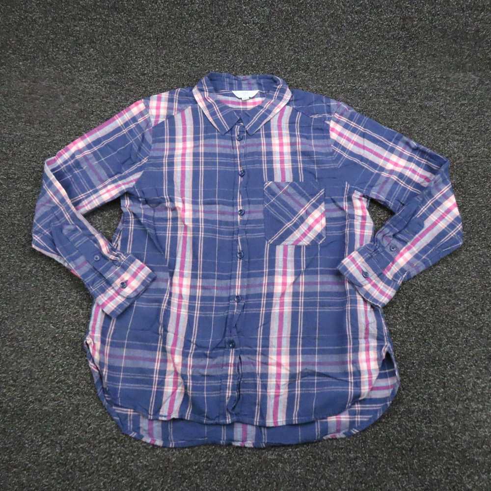 Vintage Time And Tru Shirt Womens Medium Blue & P… - image 1