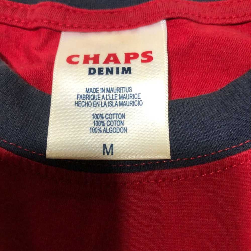 Chaps Chaps Denim Tee T Shirt Mens M Red Blue Log… - image 2