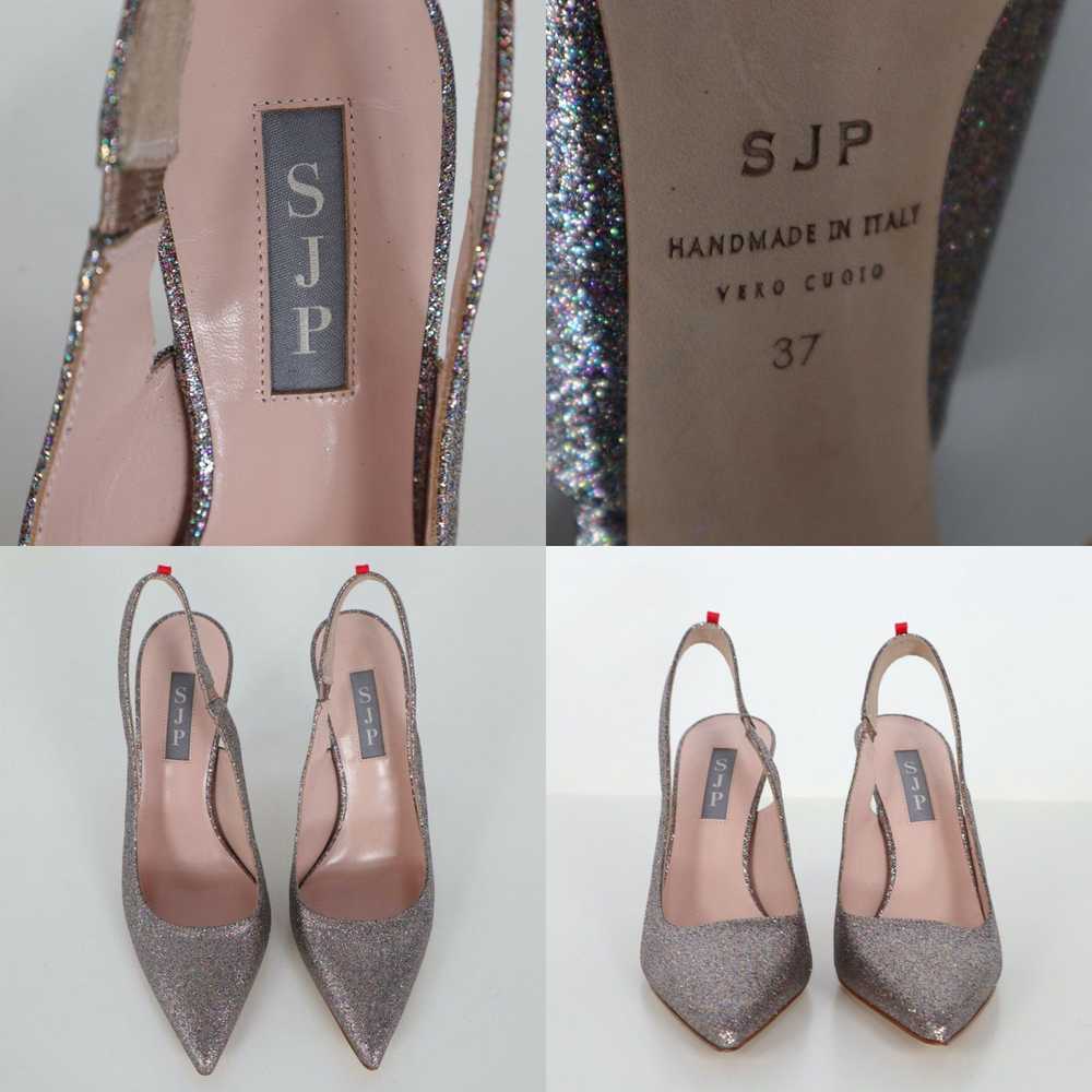 Vintage SJP Slingback Pumps Heels Womens 7 37 Sti… - image 4