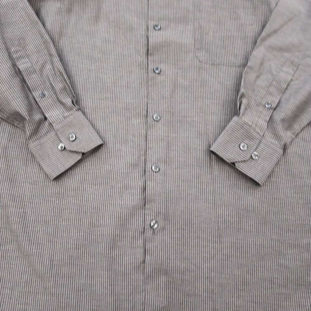 Vintage Claiborne Shirt Mens Large Gray Striped L… - image 3