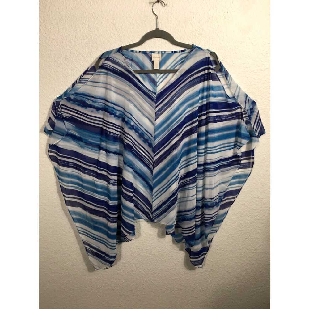 Vintage Chico's Caftan Top Womens S/M Sheer Chiff… - image 1