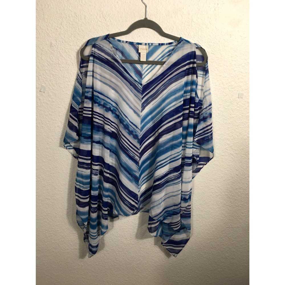 Vintage Chico's Caftan Top Womens S/M Sheer Chiff… - image 2