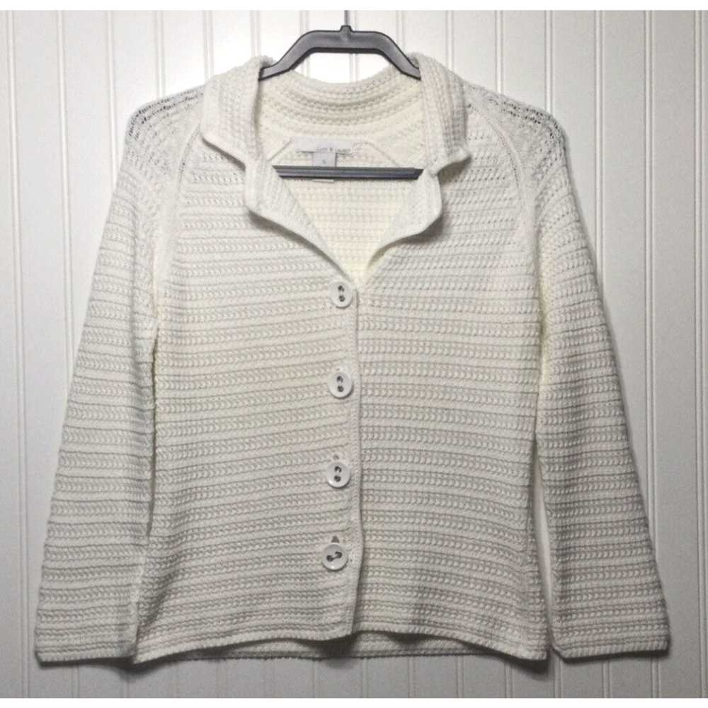 Vintage LUCY & LAUREL Womens Small Ivory Buttoned… - image 1