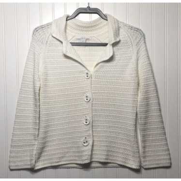 Vintage LUCY & LAUREL Womens Small Ivory Buttoned… - image 1