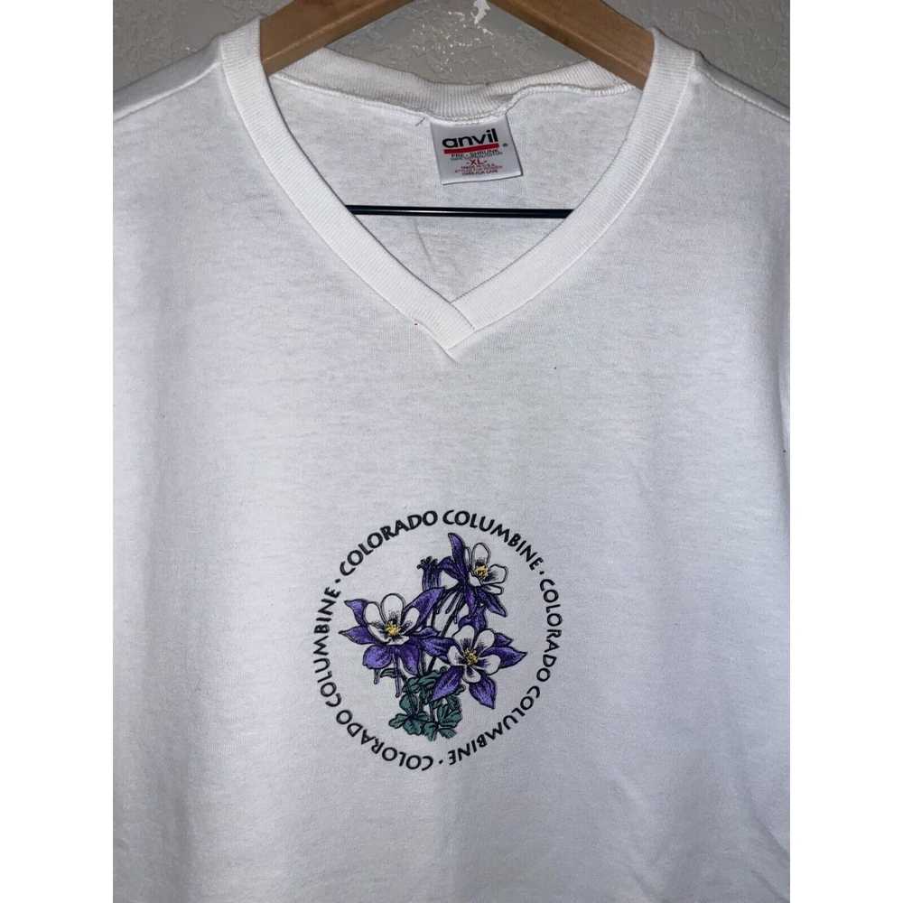 Anvil 90s Women's Colorado Columbine Flower Flora… - image 2