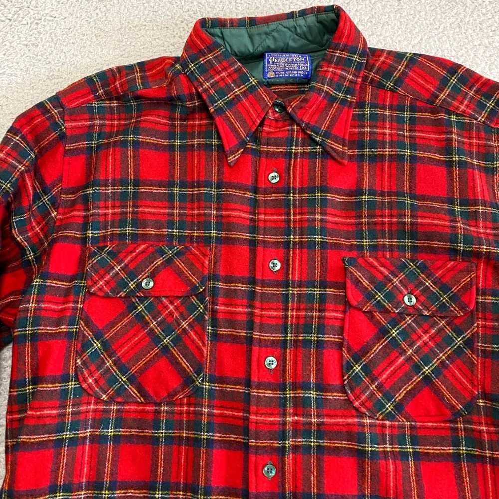 Pendleton Pendleton Flannel Shirt Mens XL Wool Re… - image 3