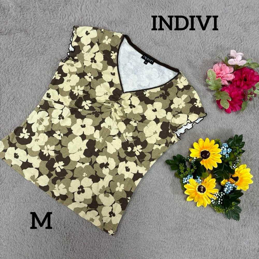 INDIVI Tops T-shirt Cutsew Floral Pattern Size M. - image 1