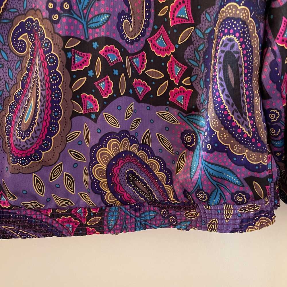 Vintage Purple Paisley Blouse Da-Rue of California - image 3