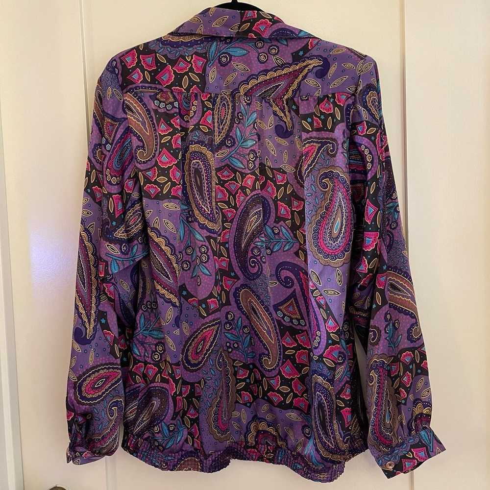 Vintage Purple Paisley Blouse Da-Rue of California - image 5