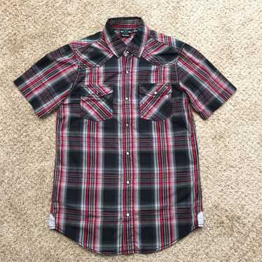 Burnside Burnside Shirt Mens Small Black Red Plai… - image 1