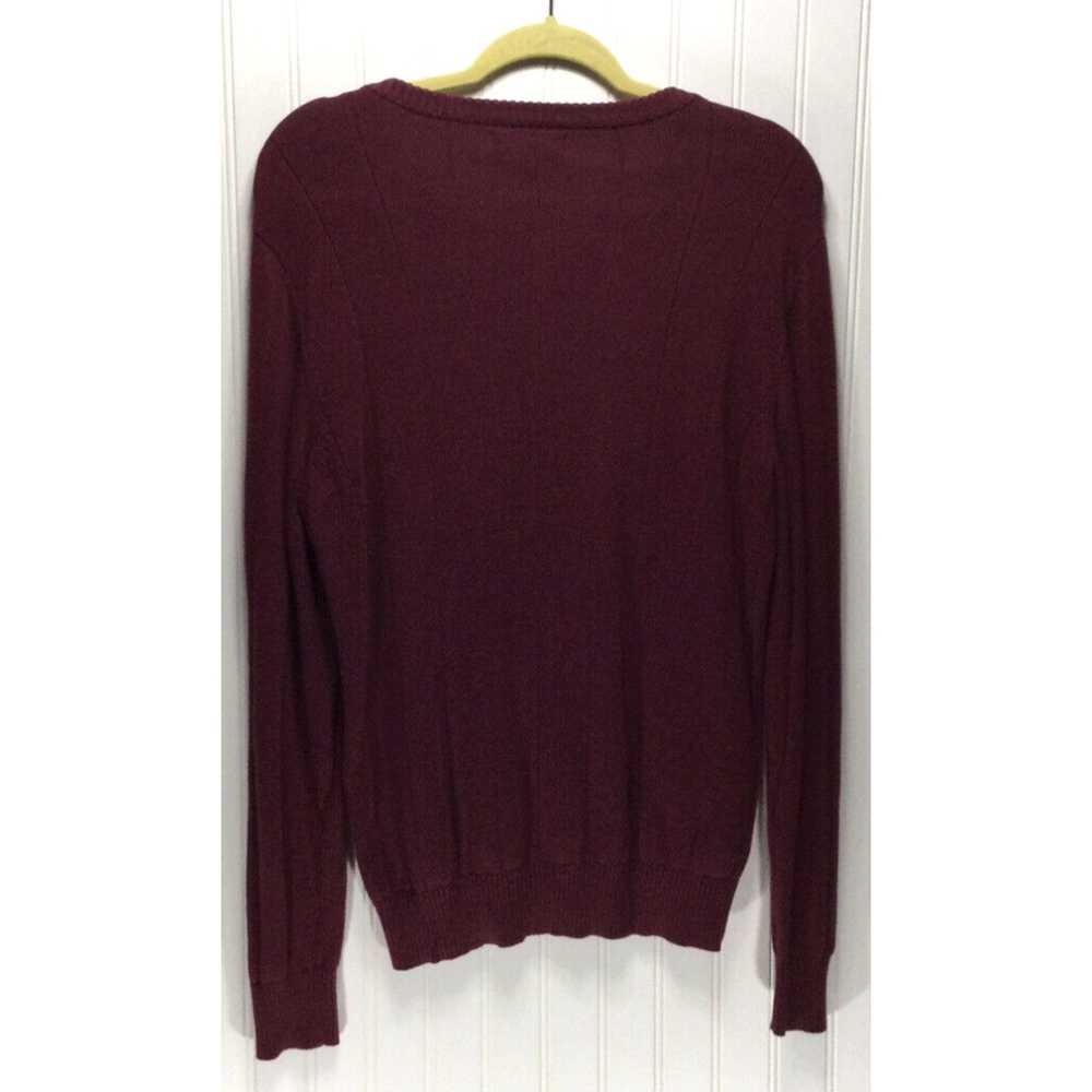 Vintage JOHN ASHFORD Mens Size M Burgundy V Neck … - image 2