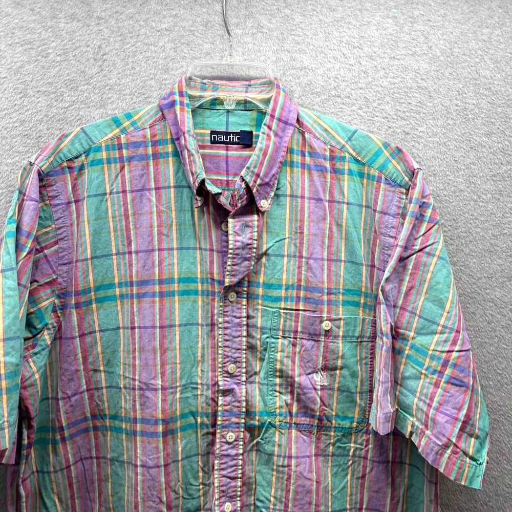 Nautica Vintage Nautica Shirt Adult Large Green P… - image 2