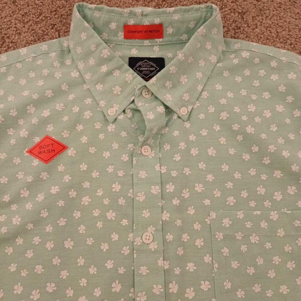 Vintage St Johns Bay Shirt Mens XL Green Floral S… - image 2