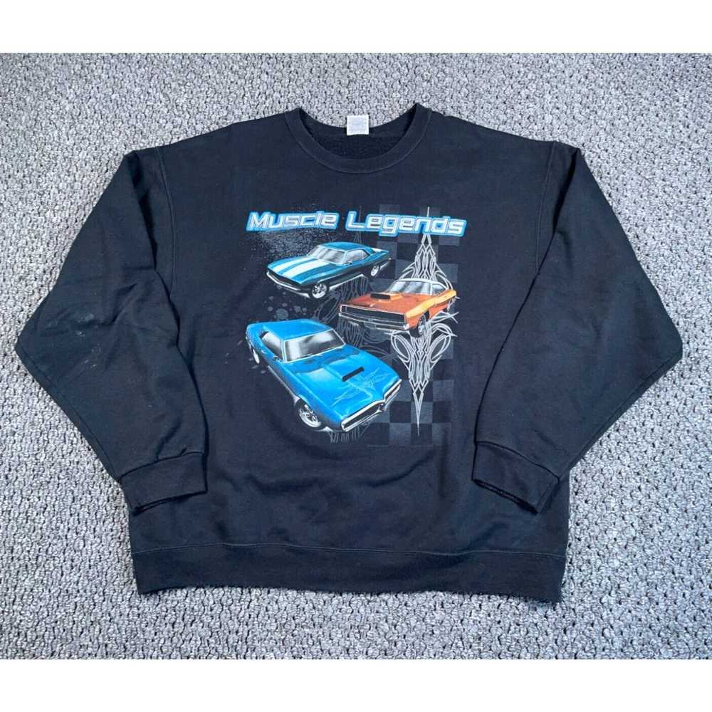 Jerzees Retro Muscle Legends Car Print Sweatshirt… - image 1