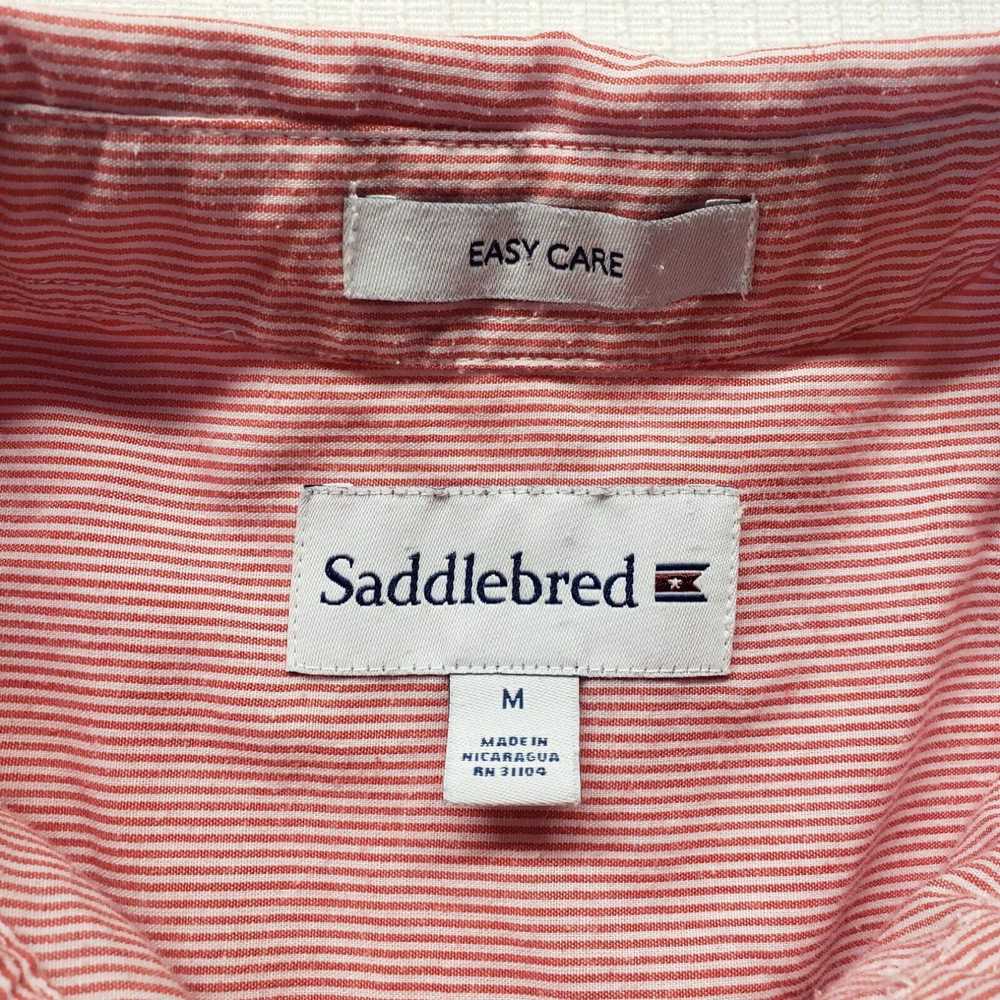 Vintage Saddlebred Red Striped Button Up Shirt Sh… - image 3