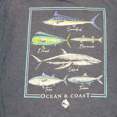 Vintage Ocean & Coast Sea Fish Gray T-Shirt Tee S… - image 1