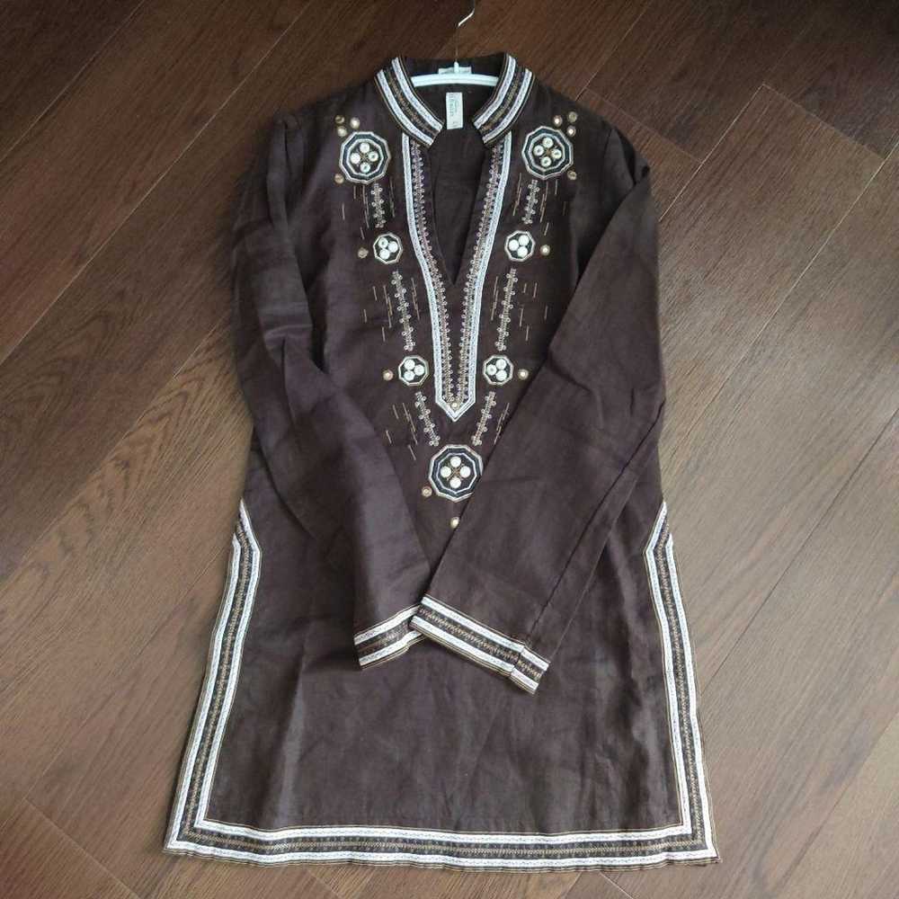 Authentic OLD NAVY Linen Tunic Blouse Ethnic Styl… - image 5