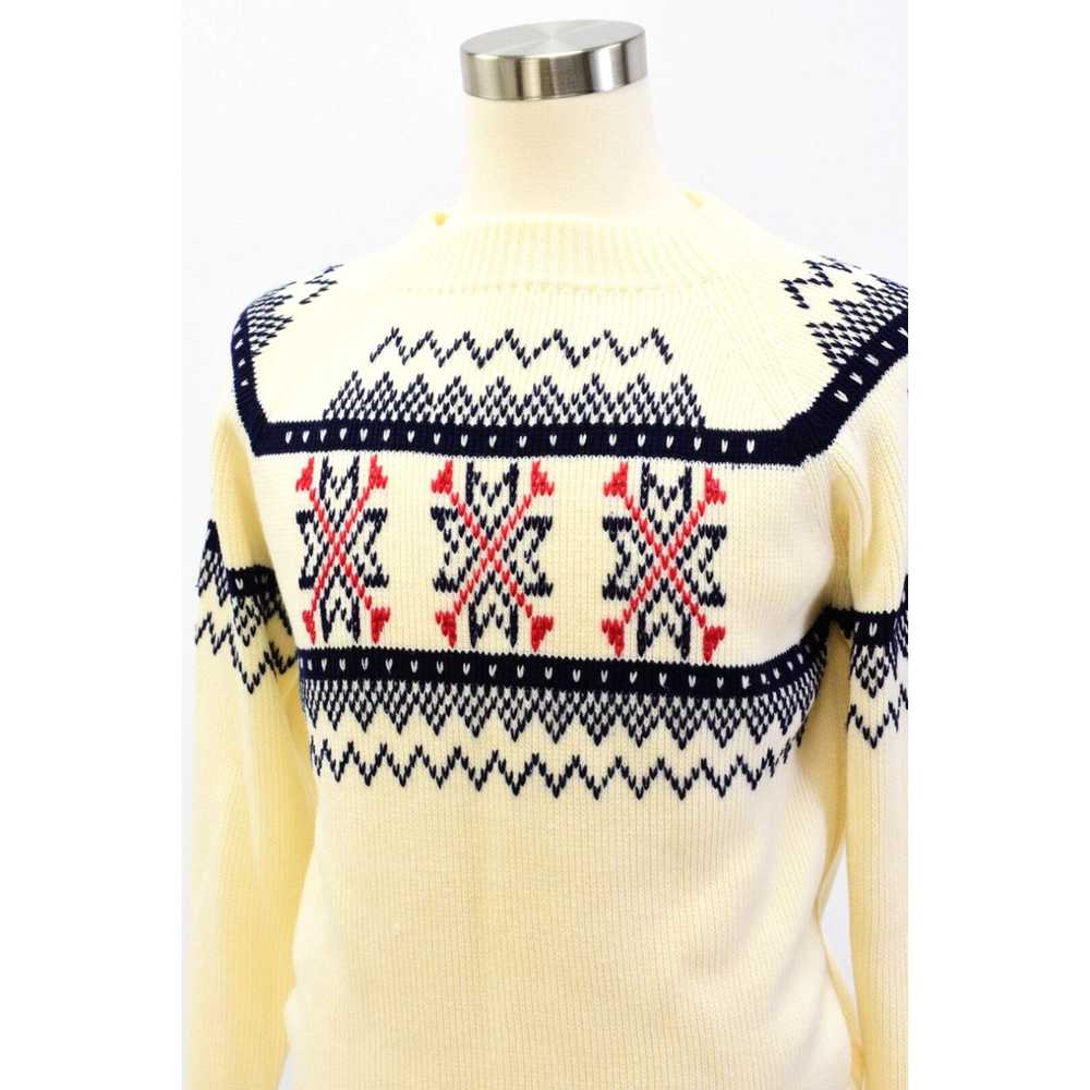 Vintage 70s Vintage Mens Geometric Sweater Size M… - image 3