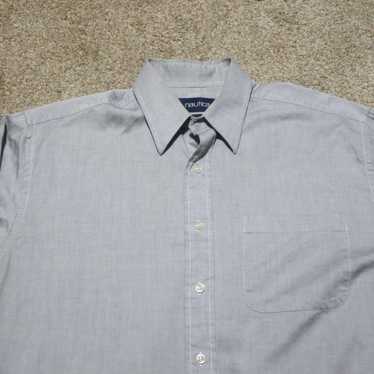 Nautica Nautica Gray Long Sleeve Button Up Shirt … - image 1